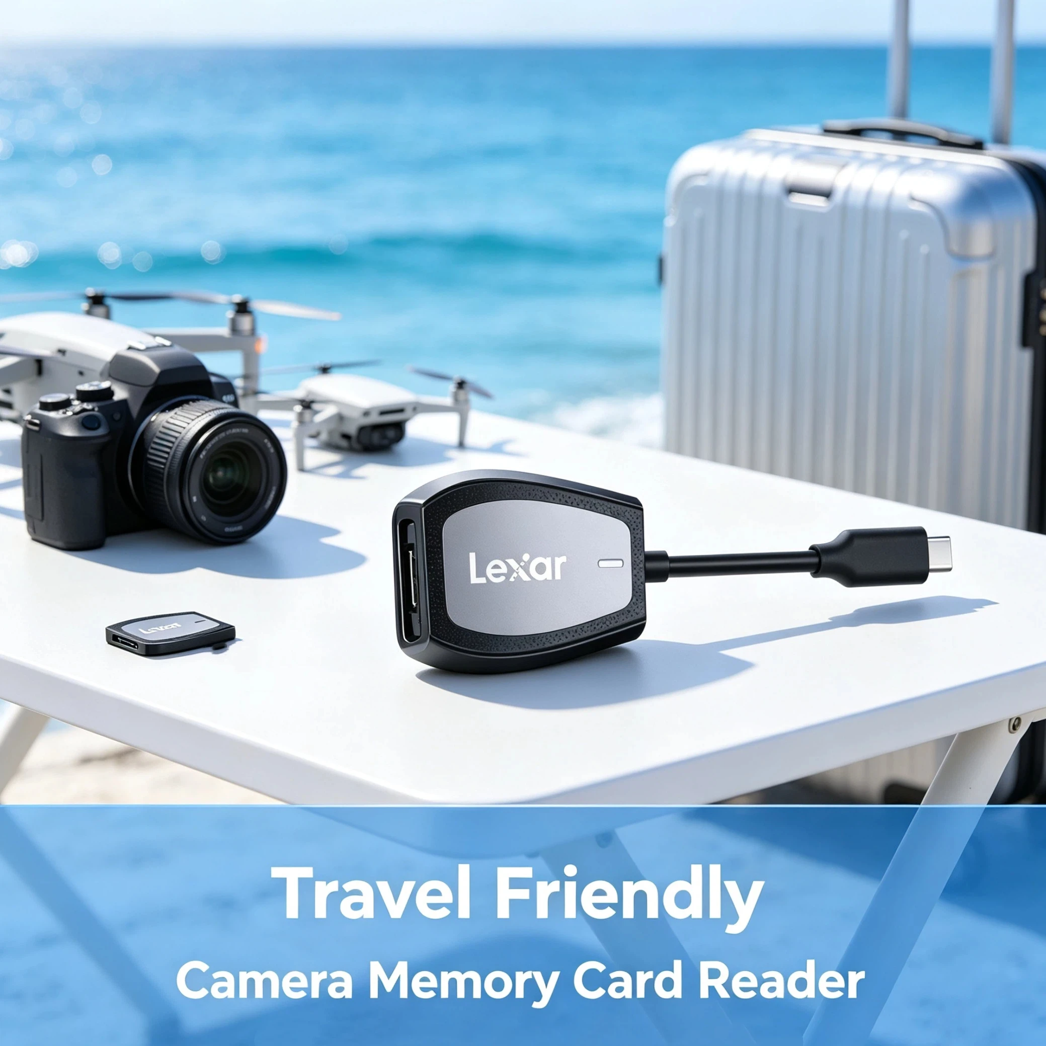 Lexar Card Reader for MacBook USB 3.2 Type C SD Micro SD TF Dual Slot UHS-II 312MB/s High Speed Memory Card Reader for Laptop