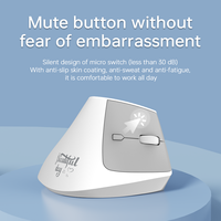 New AJAZZ  i300  Wireless Dual-mode BT 2.4G Vertical  Mouse Controls Three Machines Ergonomic Design Office Mouse Gift