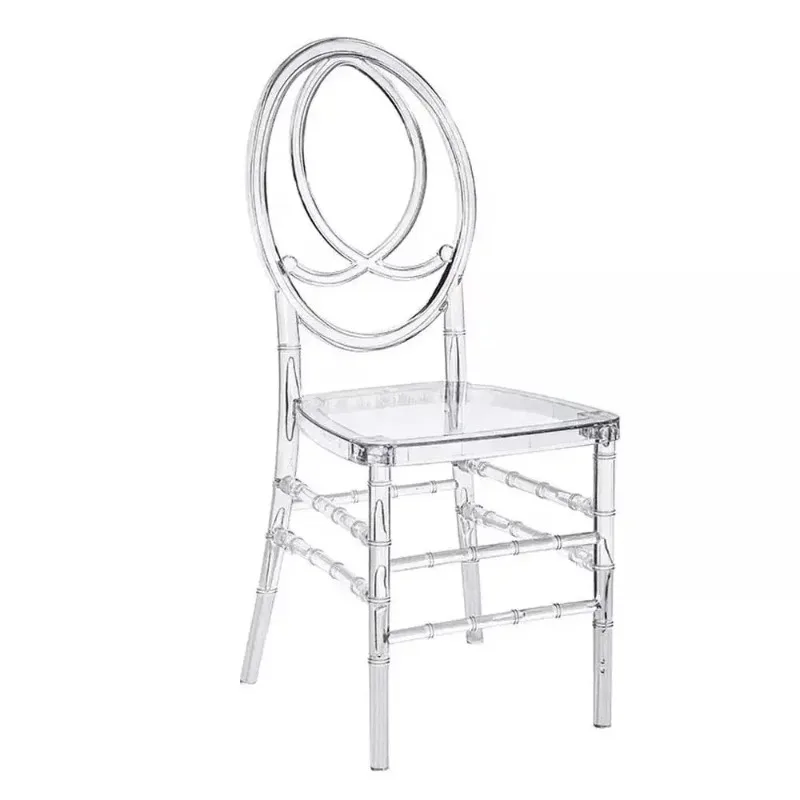 Factory wholesale assembly of sponge cushion PVC material  steady  solid transparent chair suitable for wedding banquet outdoor