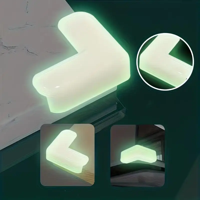 4pcs Glow-In-The-Dark PVC Corner Protectors Luminous Table Protectors Furniture Corner Guards & Edge Safety Bumpers Cushion