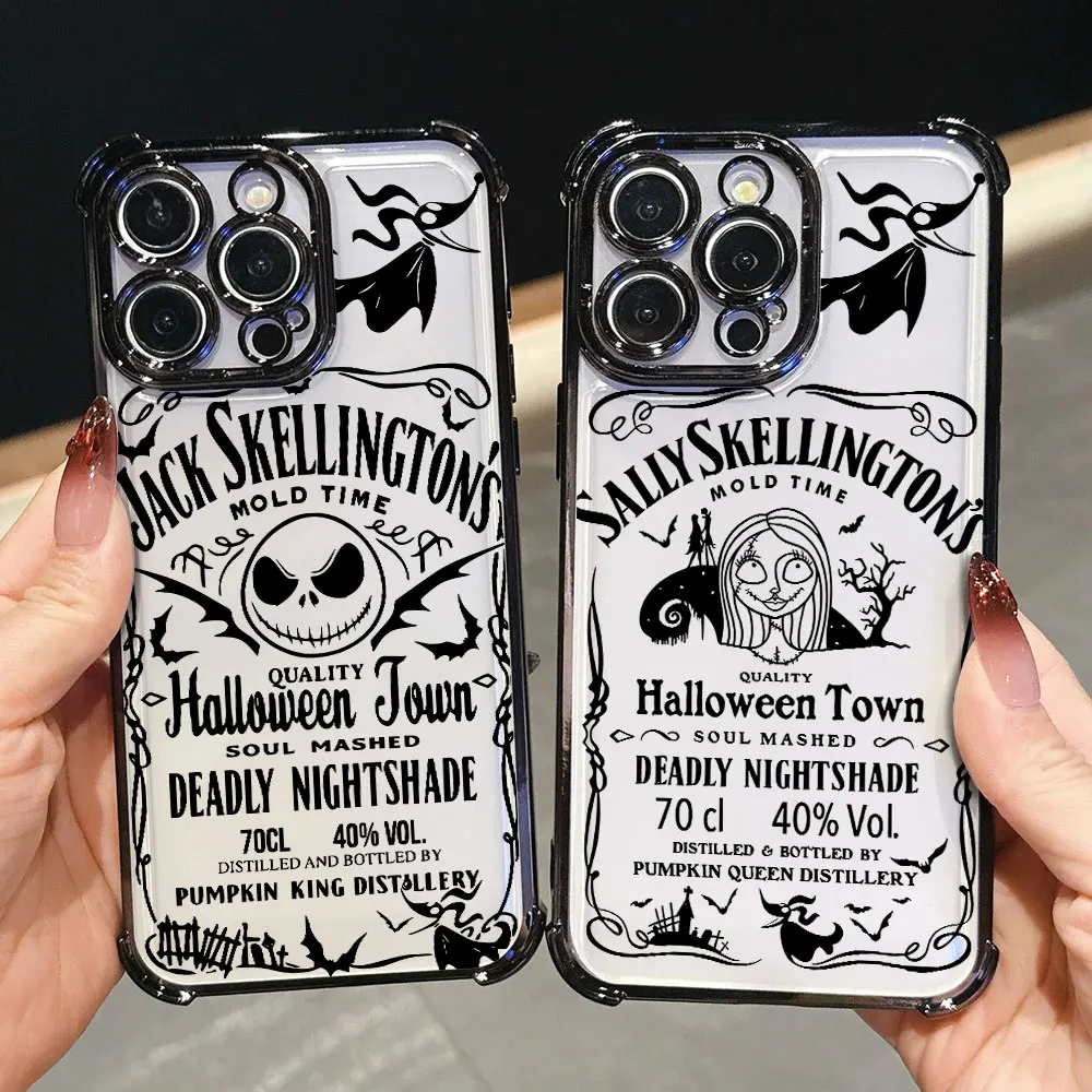 

Jack Skellington Sally Halloween Shockproof Case For iPhone 17E 17 16 Pro 15 14 13 12 11 Pro Max 17 Air 16 E 15 Plus Phone Cover