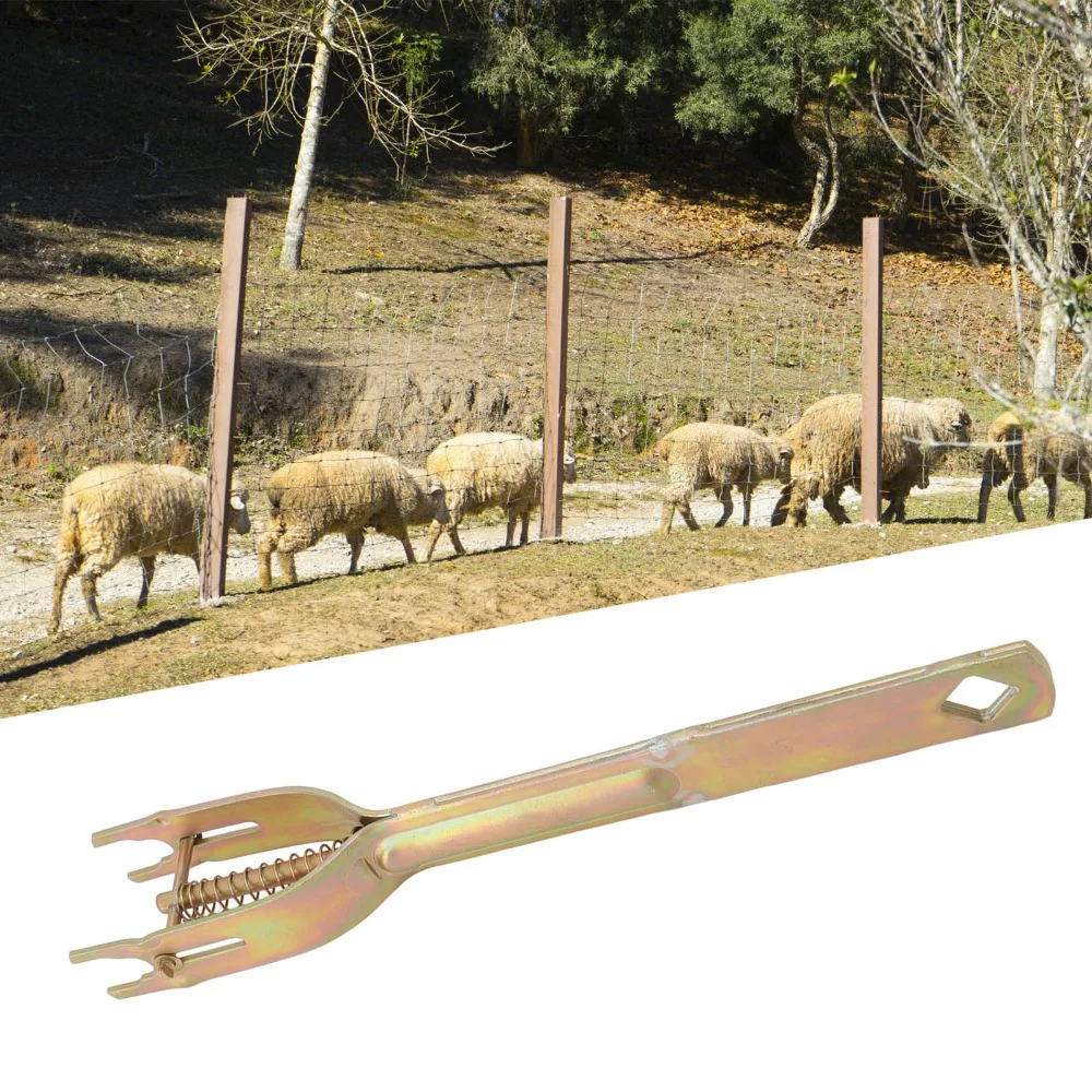 Steel Electric Fence Strainer Handle Rustproof Coating Gold Steel Fence Strainer Tool Fixed Top Pins Wear Resistant