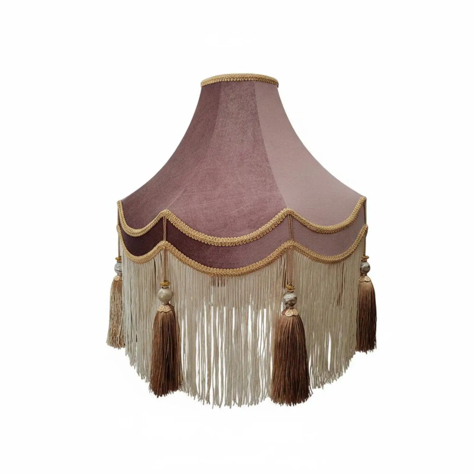 Purple Lampshade Velvet Tassel Floor Lamp Shade Vintage Decor Lighting Cover for Elegant Bedroom and Living Room