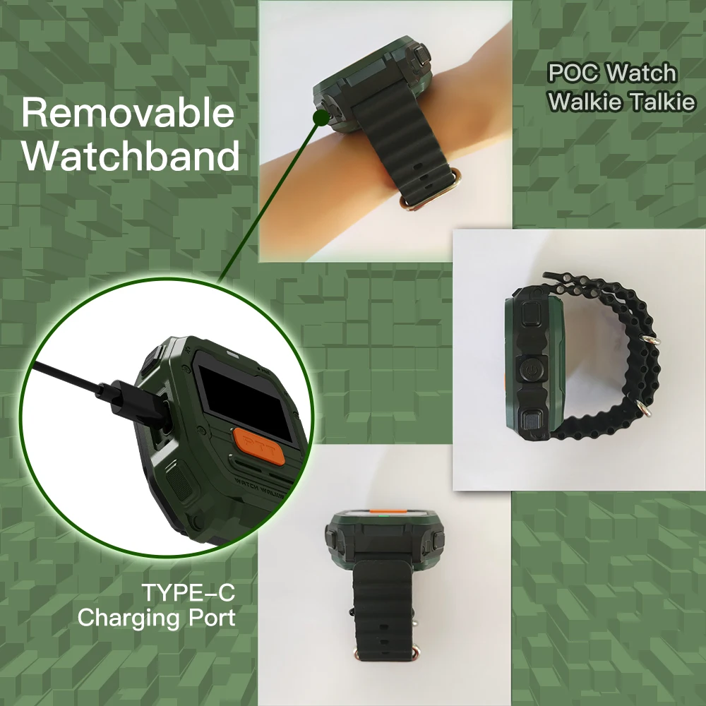 1pc tetocom u1 relógio inteligente walkie talkie conjunto ai intellint cancelamento de ruído 4g cartão sim poc relógio rádio trabalho 4g rádio portátil wr