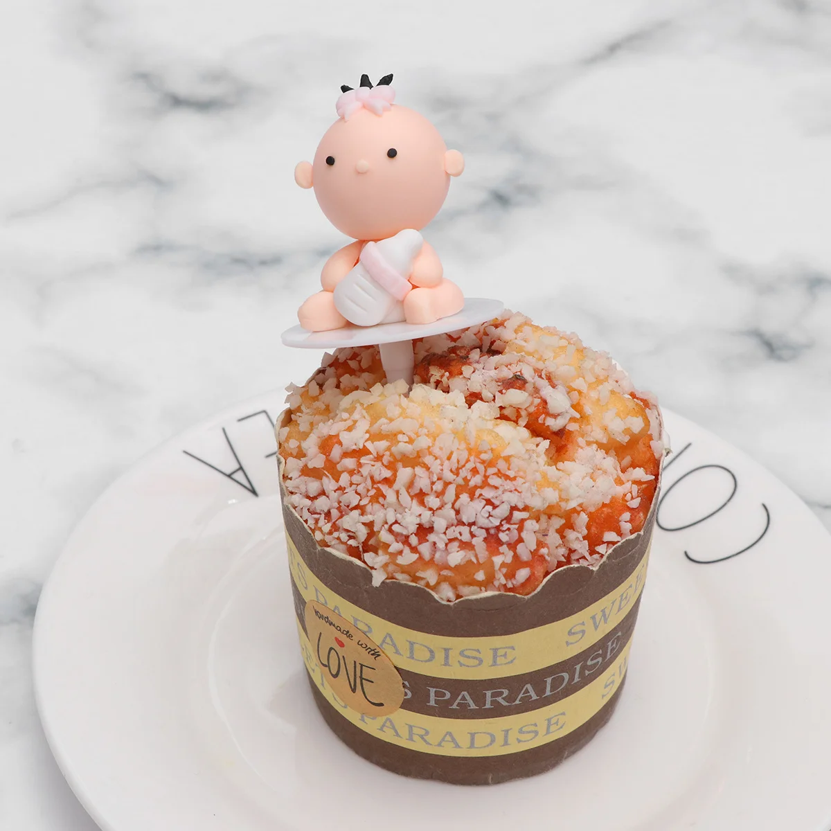 

Baby Polymer Clay Cake Creative Cupcake Decor Topper Birthday Shower Party Insert Card Dessert Decorations Cupcake