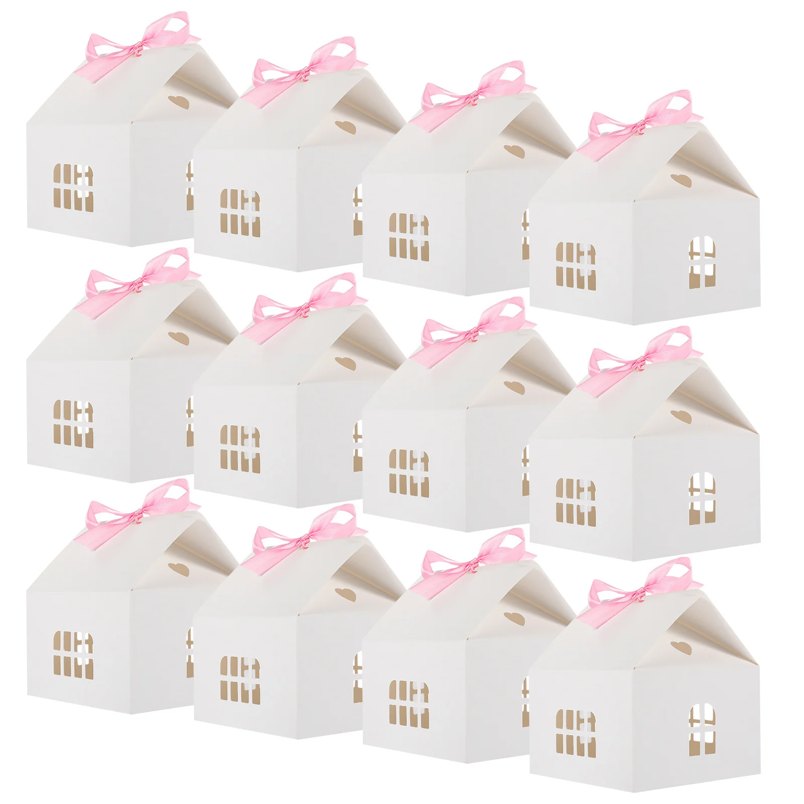 

12pcs Candy Boxes For Party Wedding Holiday Treats Packaging Hollow Paper Gift Box Container Small Candies Storage Box Favours