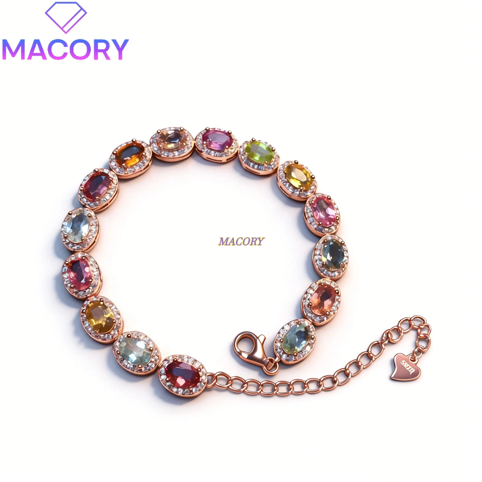 

Браслет из натурального турмалина, изготовленный из серебра 925 пробы, высококачественное классическое элегантное украшение, подходящее для женщин.