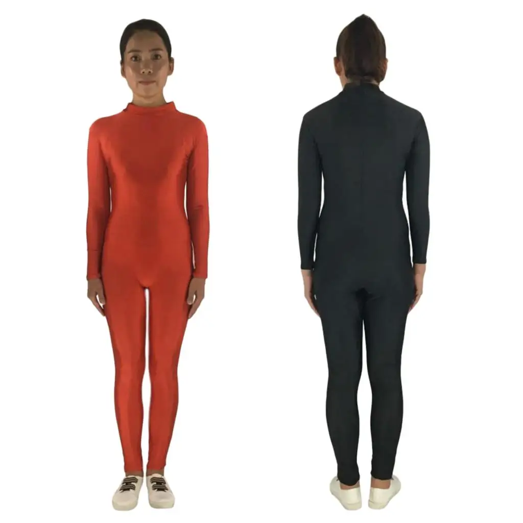 Women Spandex Bodysuit Stretch Jumpsuit Cat Costume Red -3xl