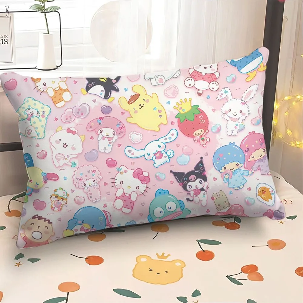 Cute cartoon Sanrio pillowcase Kawaii Kulomi big-eared dog printed sofa cushion cover soft and comfortable room home decoration