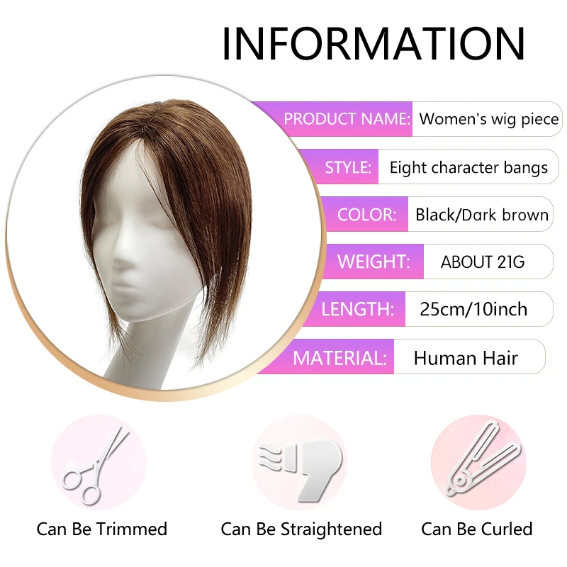 25 cm 100% Menselijk Haar 9X10 cm Zwitserse Kant Haarnetje Acht Vormige Haar Pony Vrouw Clip in Haar Topper Extension Top Pruik Stuk