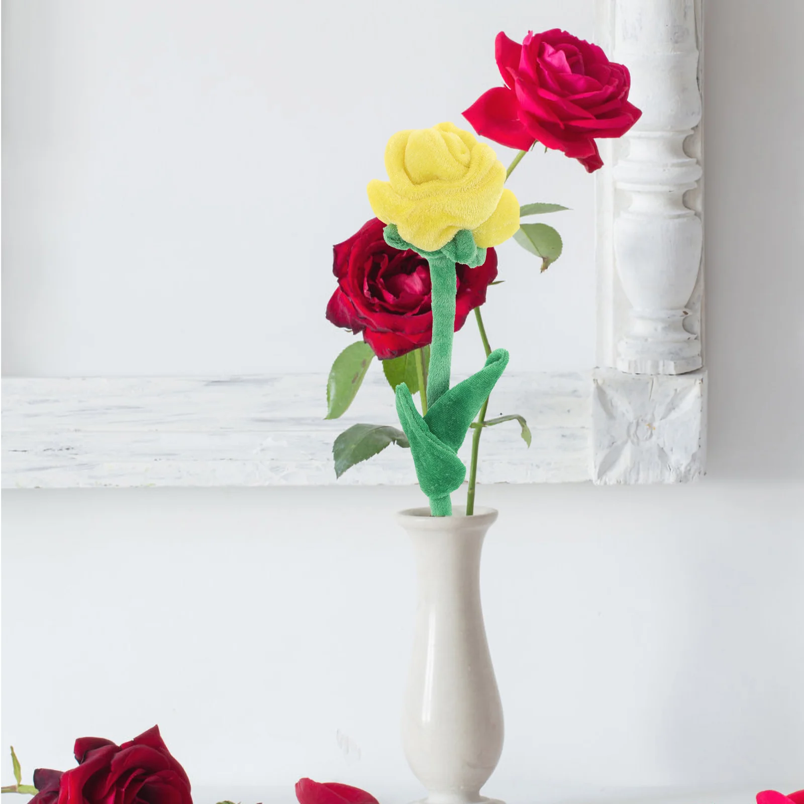 Artificial Rose Bouquet Bathroom Decorations Light Luxury Faux Outdoor Flowers for Planter Floral