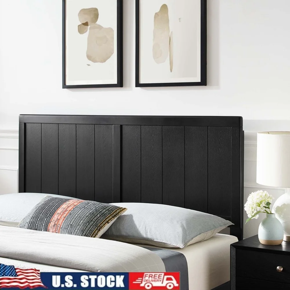 

Modern Twin Wood Headboard with Interchangeable Frame Options Durable Rubberwood MDF Construction Retro Style Guest Bedroom Dorm