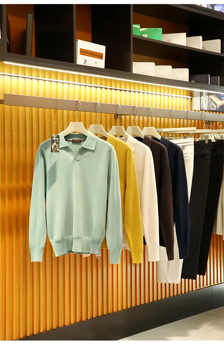 Wool Blend! Men's Fall/Winter Polo Collar Sweater – Premium Knit, Warm, Soft & Skin-Friendly, Perfect for Layering & Work