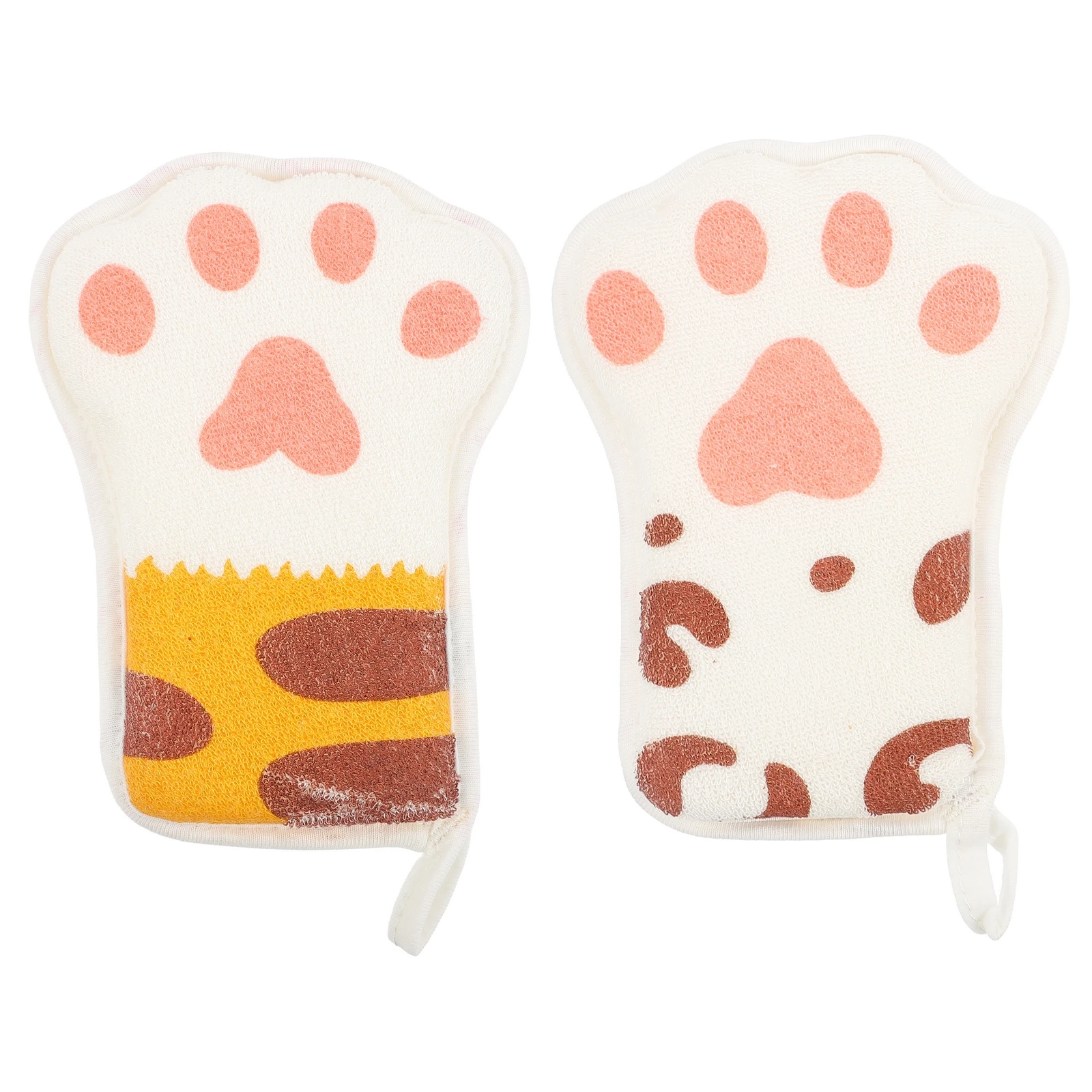 

2Pcs Baby Bath Sponge Kids Exfoliating Towel Cartoon Design Shower Washcloth For Toddler Children Cotton Bath Towels Set