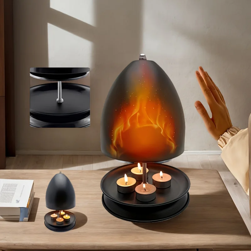 

Christmas Candlelight Lamp Ceramic Double Layer Portable Iron Tea Wax Warmer，Comes with a hand warmer and outdoor candle holder