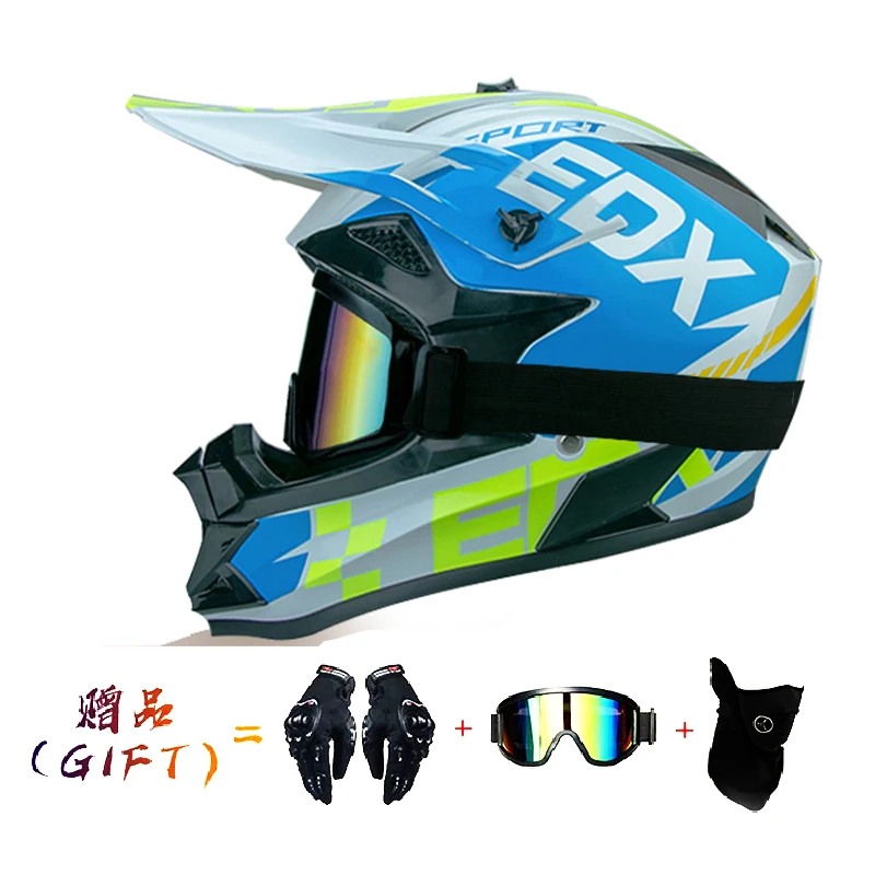 VGV Motocross Motorhelm Off-Road Helm DOT gecertificeerd Driedelig Giveaway Heren Dames Volwassen kind Alle seizoenen verkrijgbaar