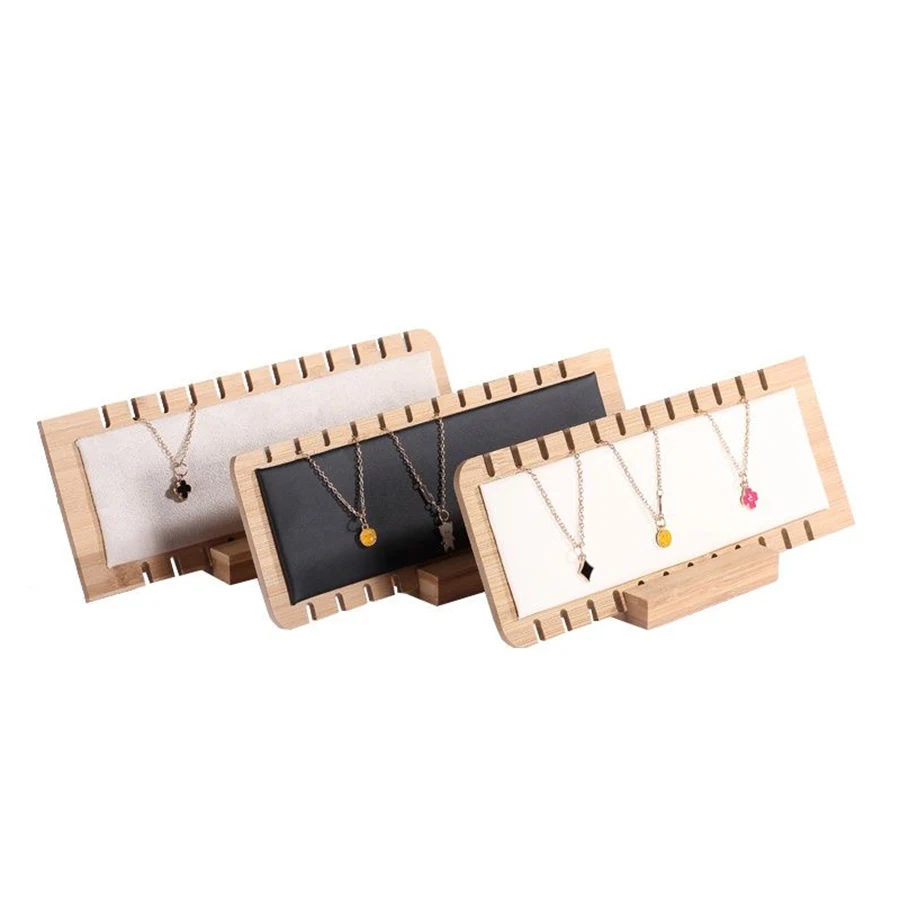 

1 шт., бамбуковая вертикальная подставка для ювелирных изделий, подходит для продажи ювелирных изделий и семейного демонстрации ожерелья.