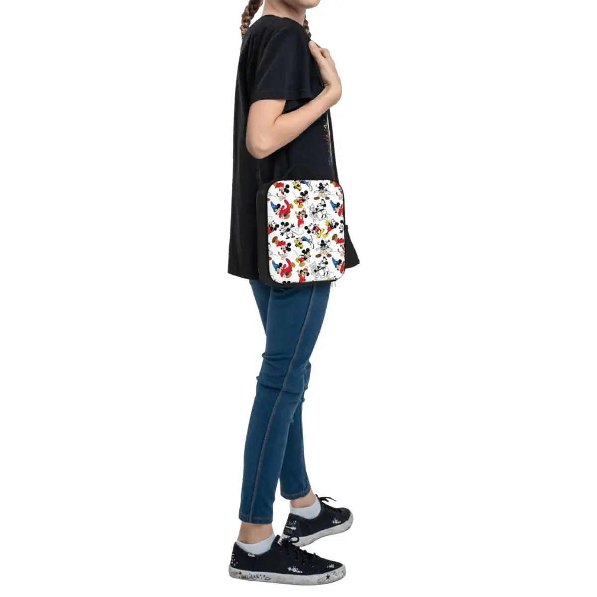 Custom Mickey Mouse Pattern Lunch Bag Women Cooler Warm Insulated Lunch Box for Kids School Children