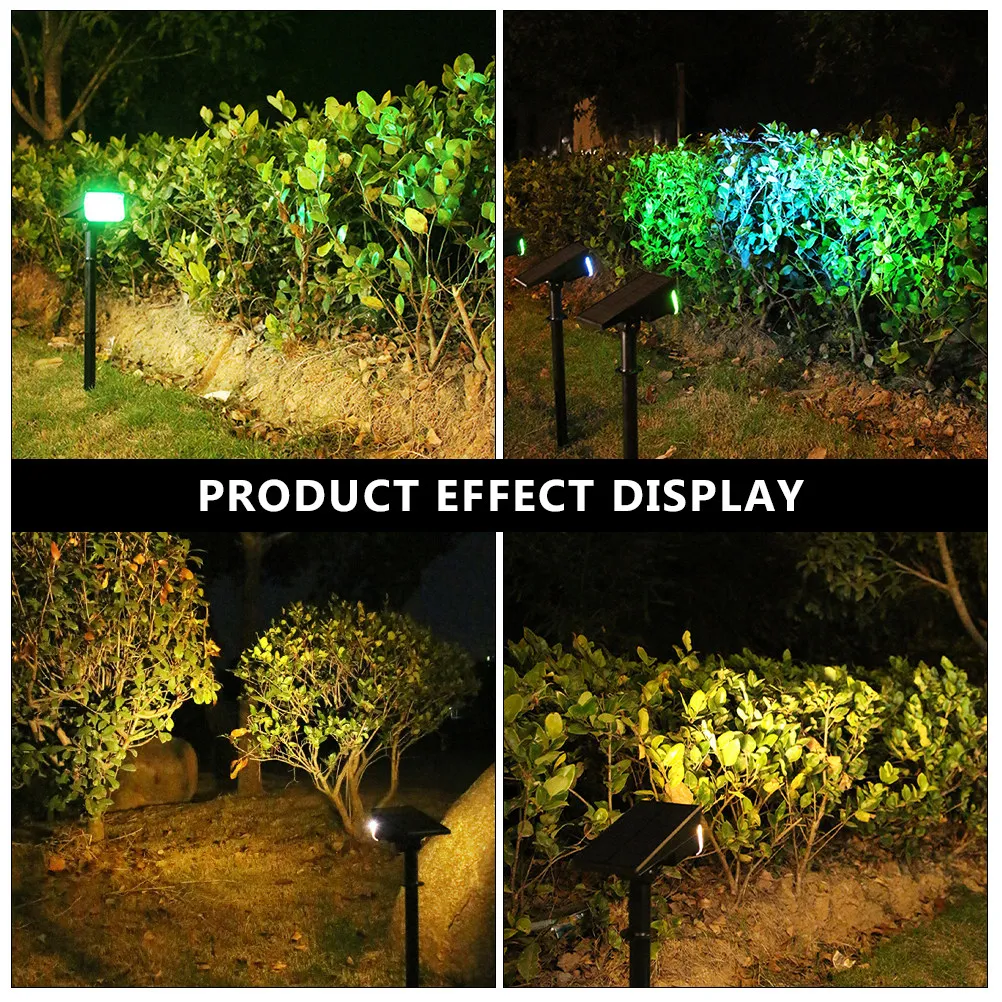 

RGB Ground Stake Lamp Solar Powered LED Yard Light Waterproof Garden Lights Outdoor Home Lawn Decor 2000mAh Battery