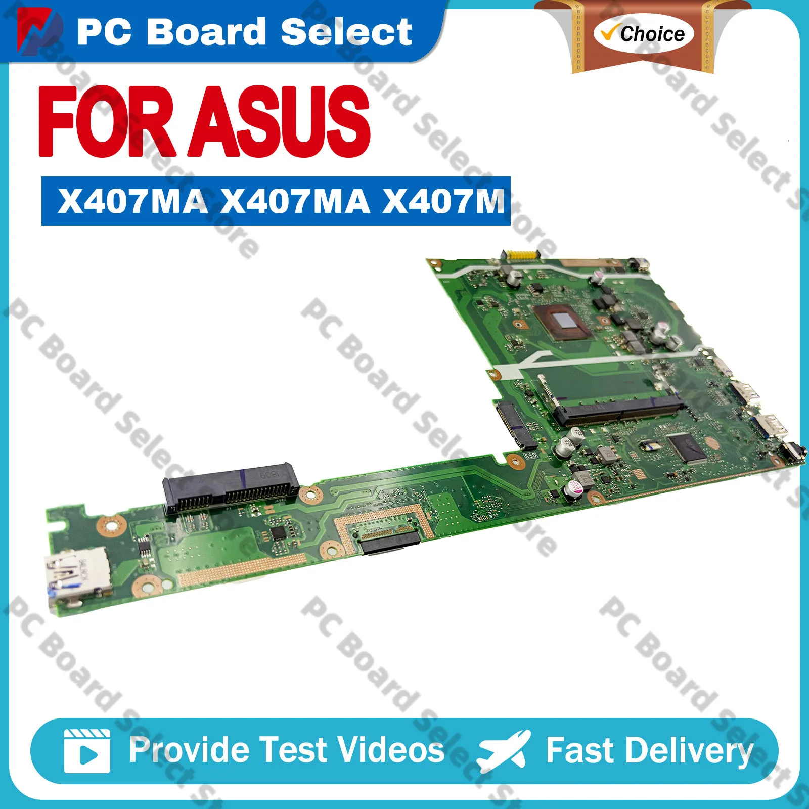 

X407M X407MA Laptop Motherboard For ASUS VivoBook X407MA Y4000MA F407MA Notebook Mainboard With Celeron CPU 100% tests OK stk