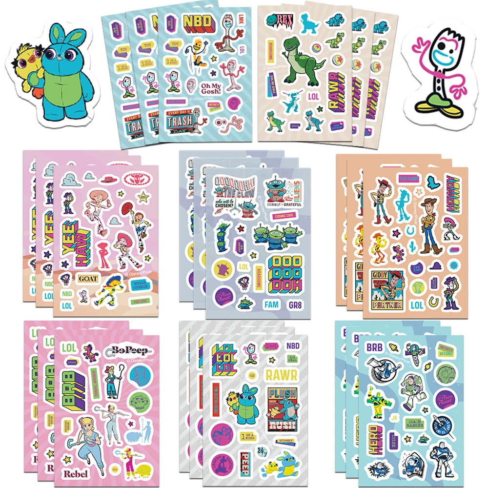 

8/16Sheets Cute Disney Toy Story Cartoon Anime Stickers Decals Car Phone Laptop Scrapbook Suitcase Decoration Sticker Kids Toys