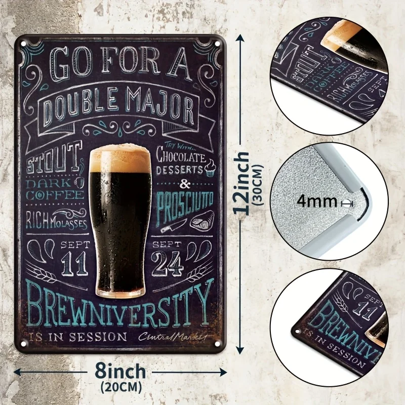 6pcs Set, 6pcs Metal Sign Set, Bar Sign, Metal Iron Plate Garage Decor, for Man Cave Bar Pub Art Wall Decor, Metal Poster Decora