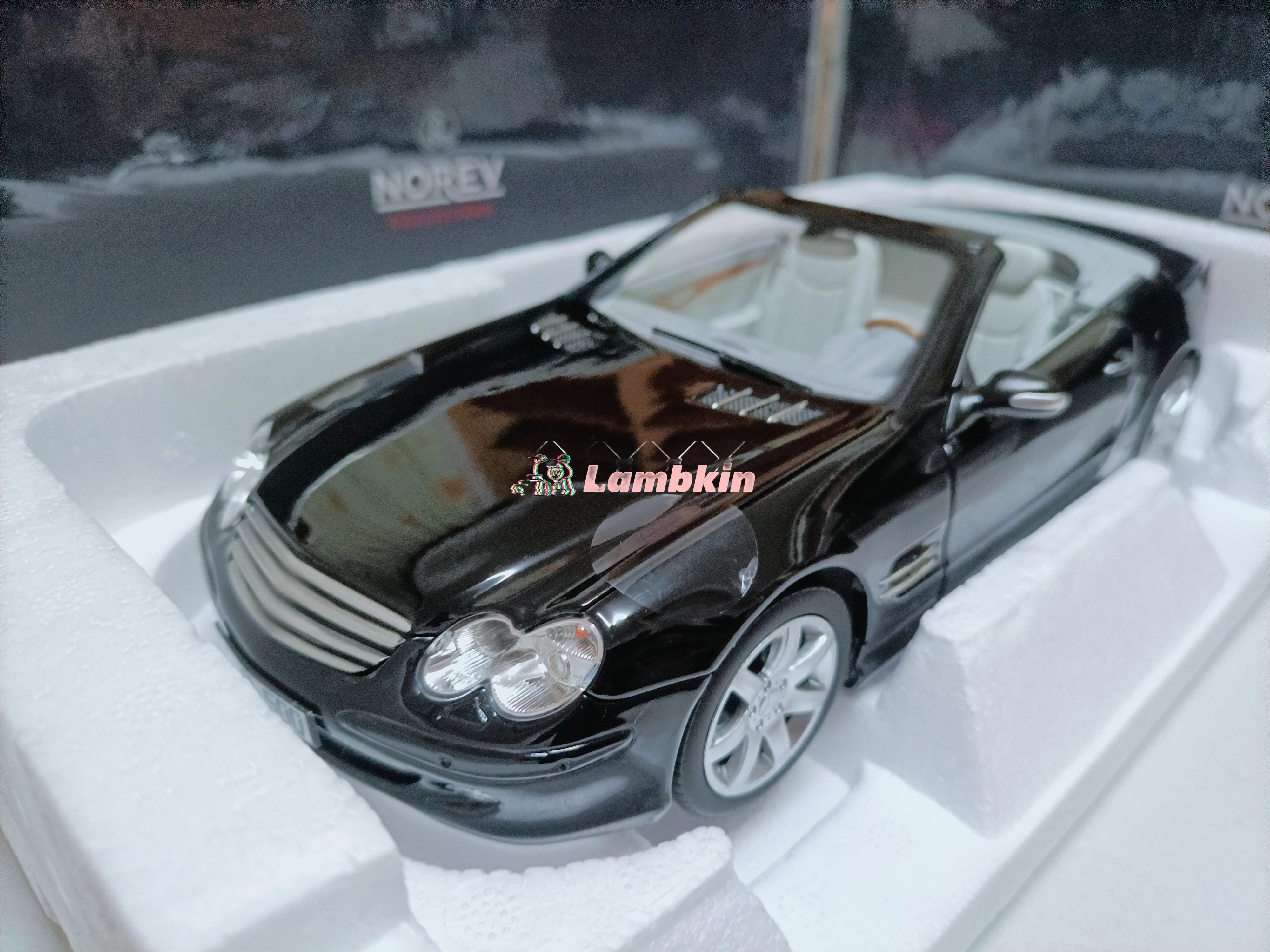 Norev 1/18 benz-SL500 R230 2003 alloy convertible sports car model alloy openable Collection gifts