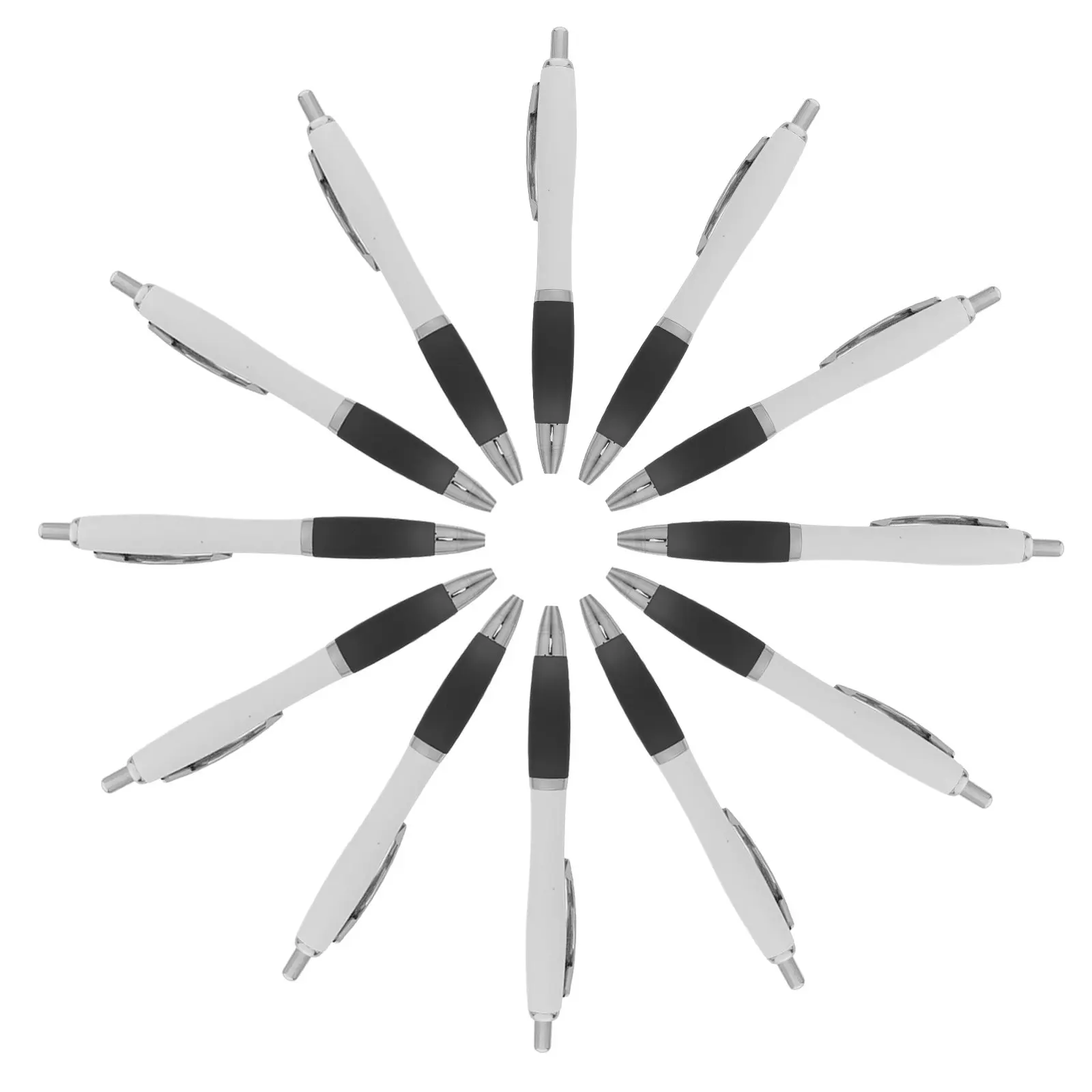 

12Pcs Retractable Black Ballpoint Pens 1.0mm Medium Point Smooth-Flowing Ink Comfort Grip Anti-Slip Design for Journaling
