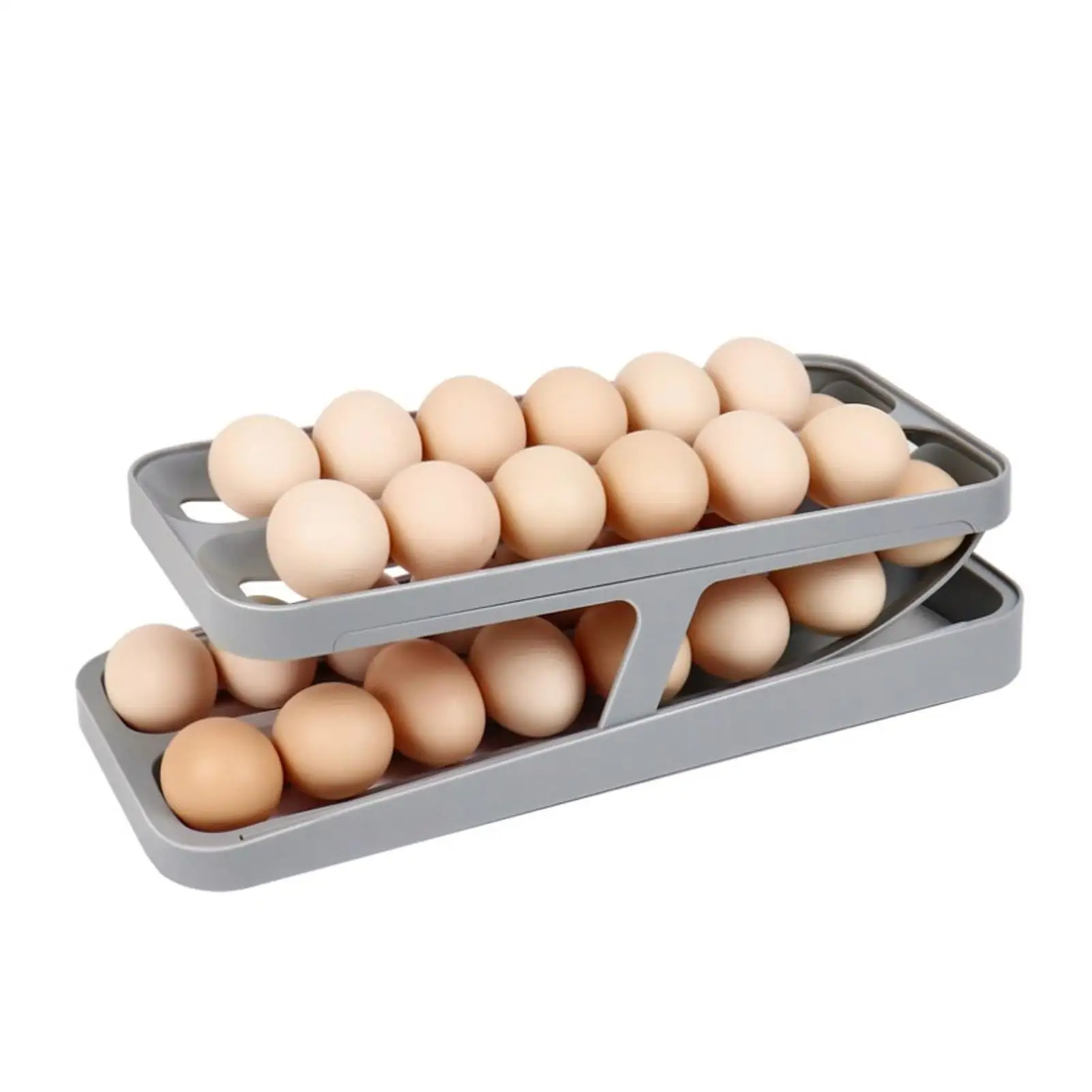 2-Tier Rolling Egg Dispenser - Durable Dishwasher Safe Fridge Holder for Easy Access - Perfect for Restaurants