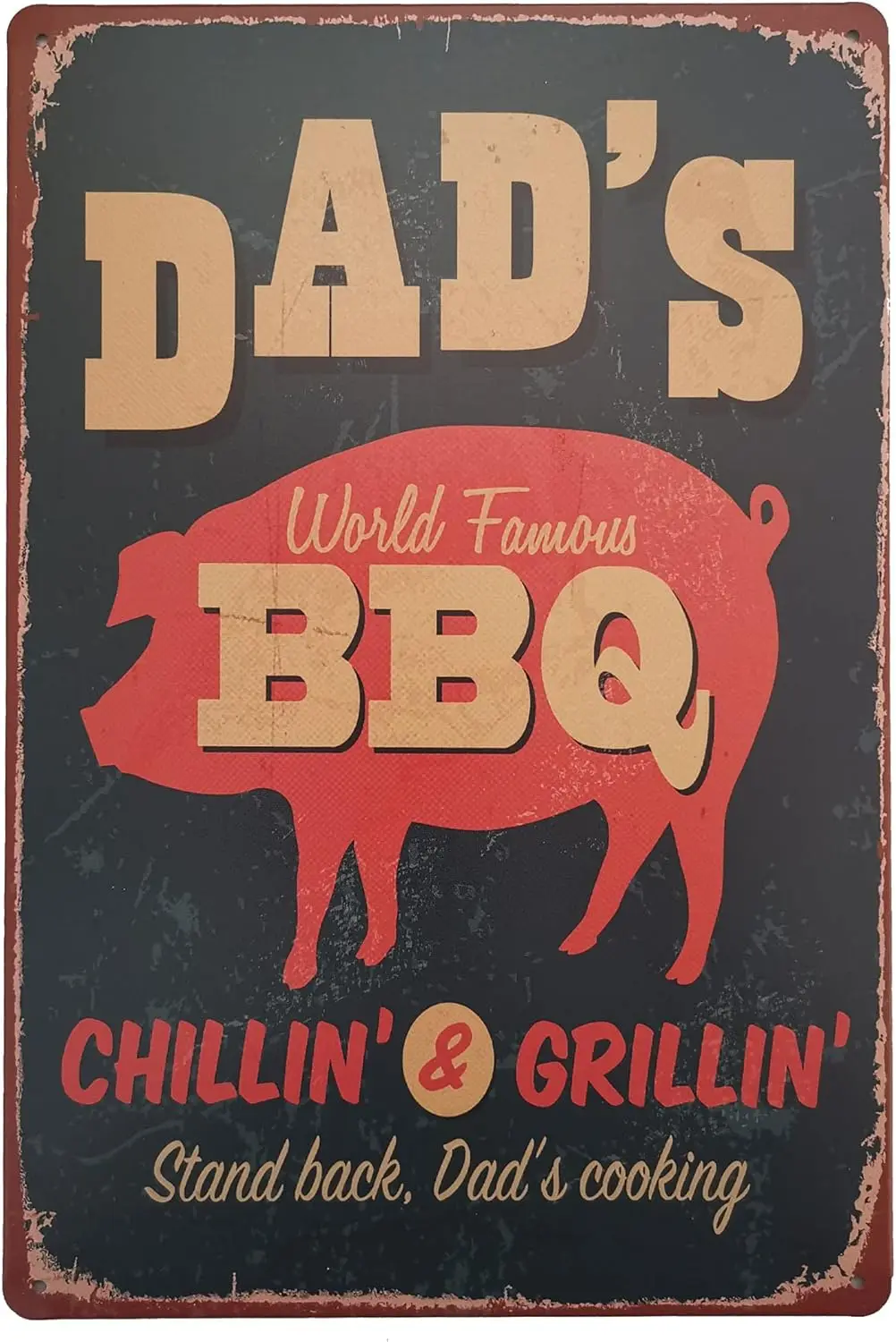 

Warning BBQ Zone Vintage Tin Signs OutdoorRetro Metal Wall Poster Decorative Sign (DAD‘s BBQ)