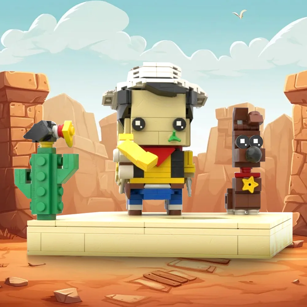 

MOC Lucky Luke Building Blocks DIY Cartoon Rantanplan and Jolly Jumper Figure Bricks Toys Adult Gift
