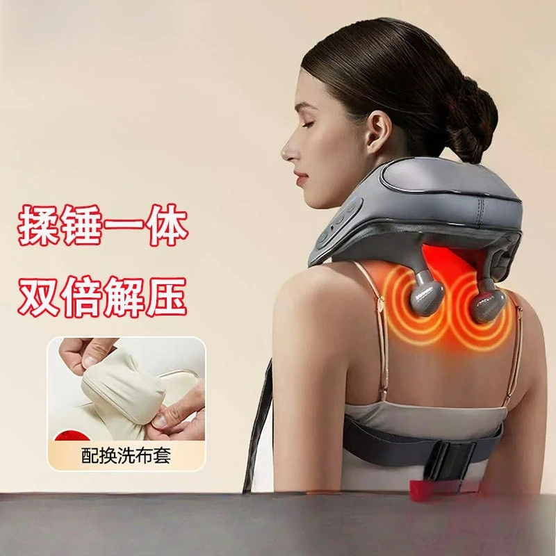 With Heat New Neck Shoulder Massager Deep Tissue Shiatsu Back Massagers