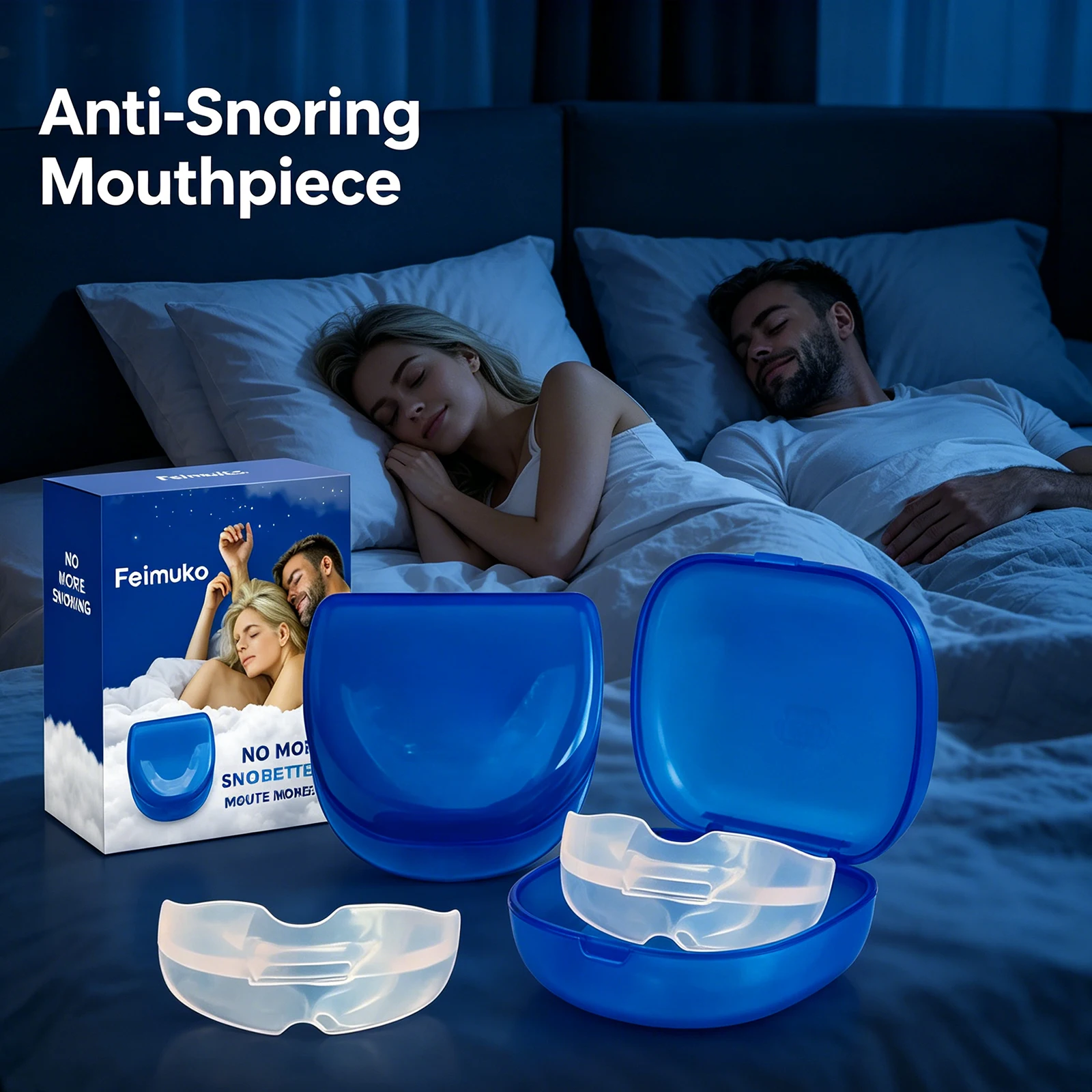 Sleep Aid Mouth Guard Night Sleep Anti Snoring Device Adjustable Dental Tray Reduce Headache Fatigue Brain Fog For Better Sleep