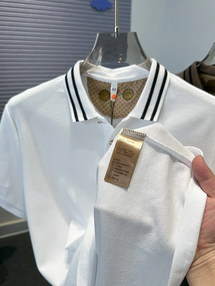 Design New Brand Men's Polo Shirt Summer Lapel Embroidered Short-sleeve 100cotton T-shirt Business Fashion Trend Men's Clothing