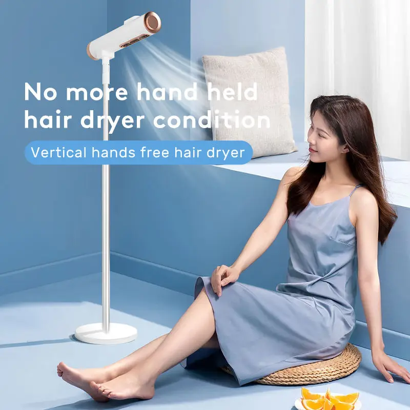 مجفف شعر عمودي احترافي قابل للتعديل بدون استخدام اليدين لعام 2025 - مجفف نفخ صالون قائم بمحرك بدون أوراق