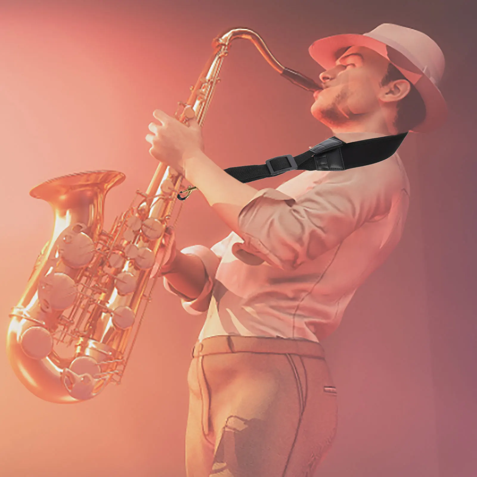 

Saxophone Neck Strap Durable Adjustable Comfortable Sax Parts Alto Tenor Soprano Padded Student Practice Perform Easy Use