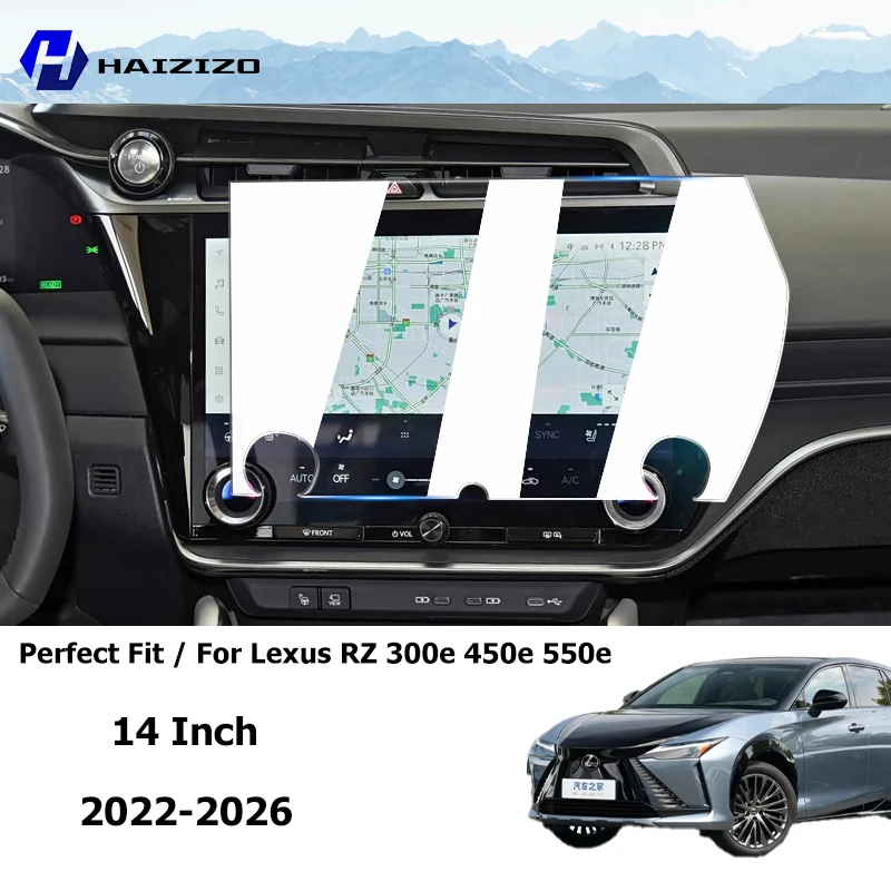Für Lexus RZ 300e 450e 550e 2022-2026 LCD-Bildschirm Anti-Fingerabdruck-Schutzfolie GPS-Navigation gehärtete Glasfolie kratzfest.