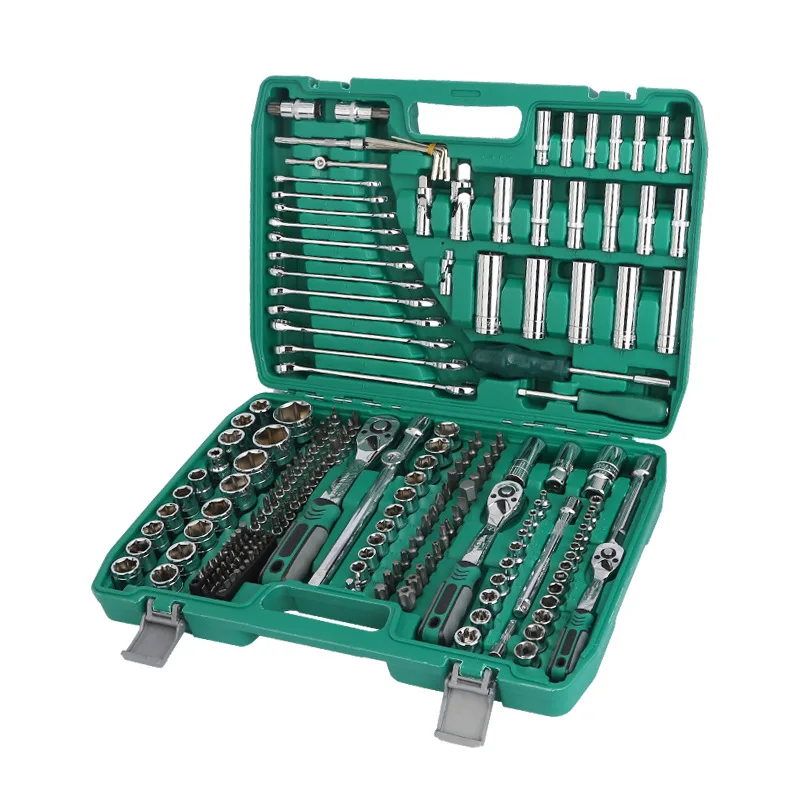 216 Piece Stainless Steel Industrial Grade Chrome Vanadium Ratchet Wrench Tool Set OEM Customizable Box Car Repair Tool Kit