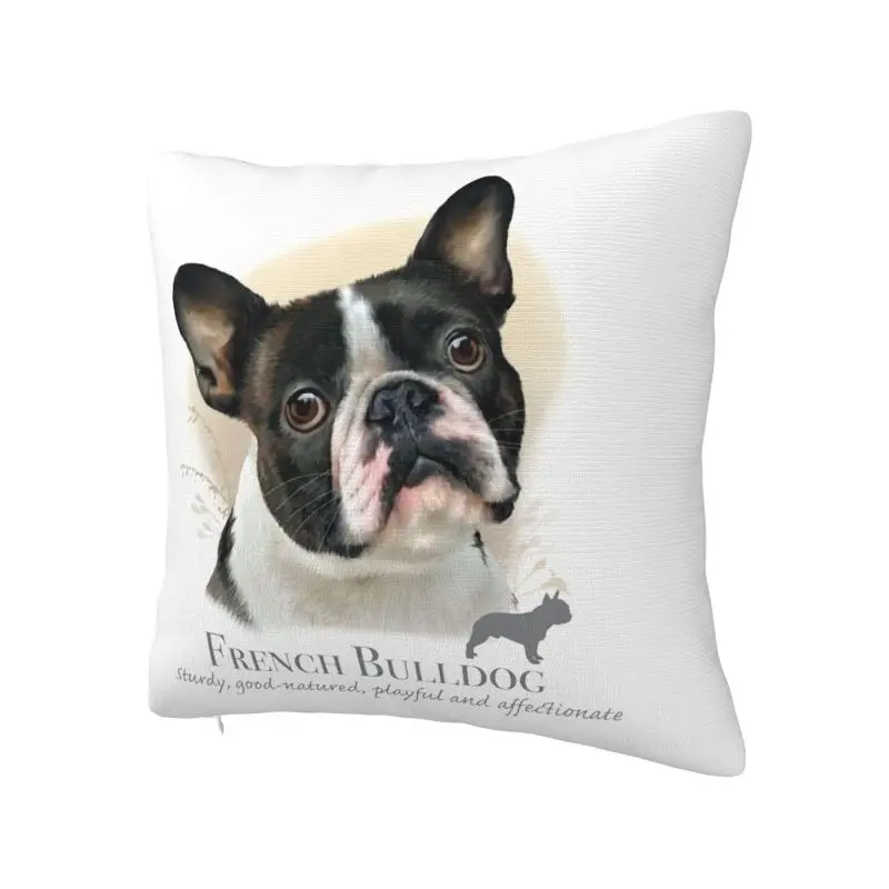 Luxury French Bulldog Cushion Cover 55*55 cm Polyester Pet Animal Throw Pillow Case Home Decorative Sofa Chair Pillowcase