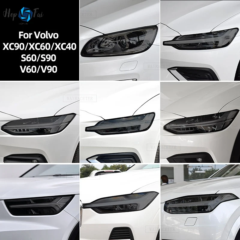 

2 Pcs Smoked Black TPU Sticker Transparent Car Headlight Protective Film For Volvo XC40 XC60 XC90 S60 S90 V60 V90 2020 2021 2022