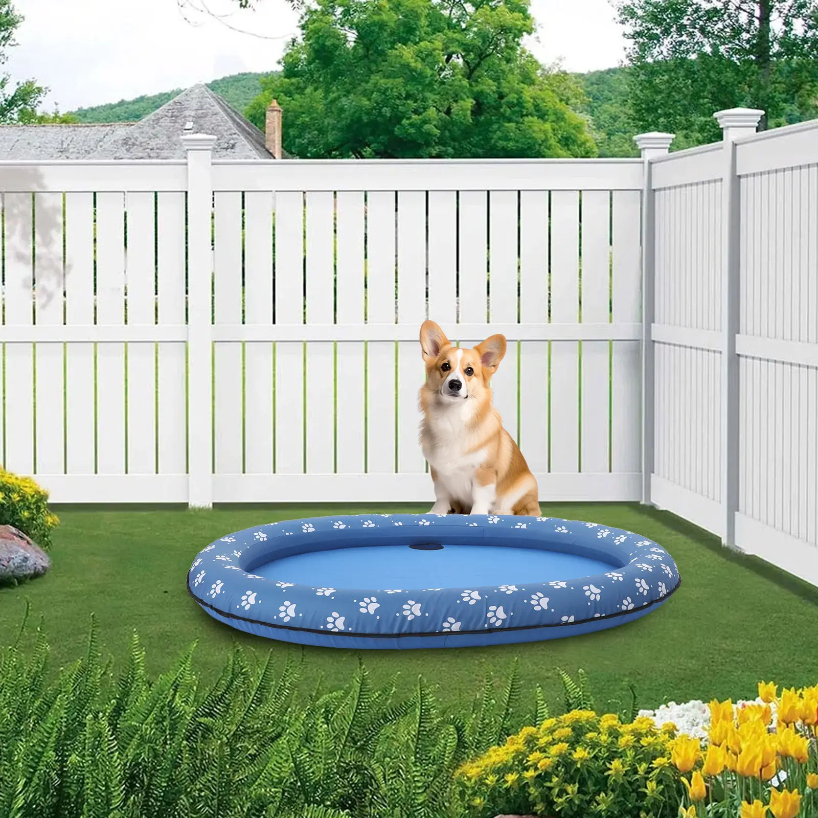 

1Pcs Pet Inflatable Pool Foldable Swimming Pool Portable for Dogs Cats Floating Mat Outdoor Water Pond Summer Cooling Fun