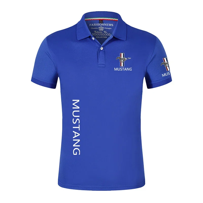 2024 Unisex Mustang letnie Polo męskie casualowe krótkie rękawy Tshirt jednolity kolor męski klasyczny Top koszulka wyjściowa