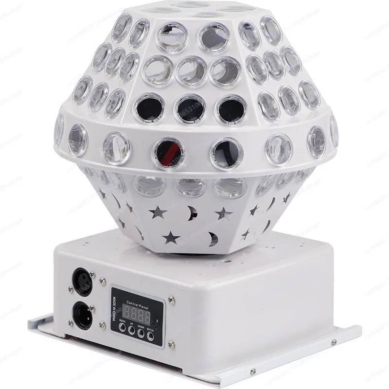 

Hexagonal LED stage light, six light rotating disco effect, color strobe