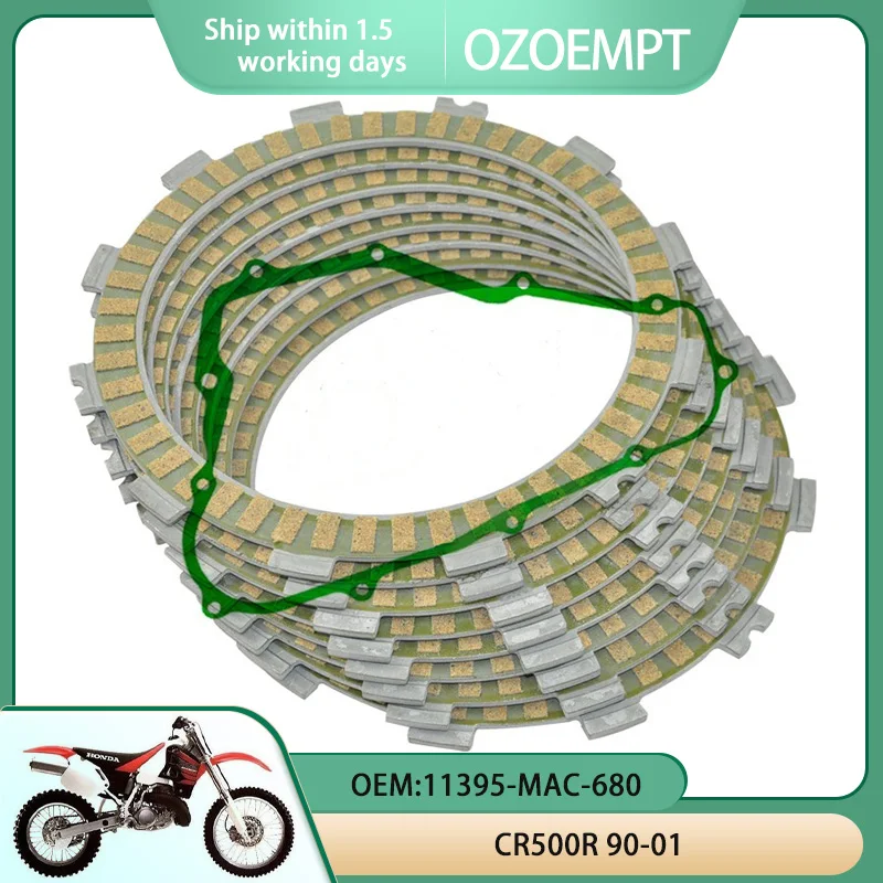 

OZOEMPT Motorcycle Clutch Disc Set and Cover Gasket Apply to CR500R 90-01