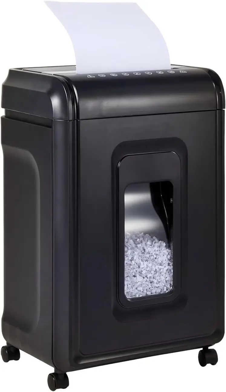 Home Office Micro-Cut Paper Shredder with 18-Sheet Capacity, P-4 Security, 30-Minute Continuous Operation, 7-Gallon Bin, and 360° Portability