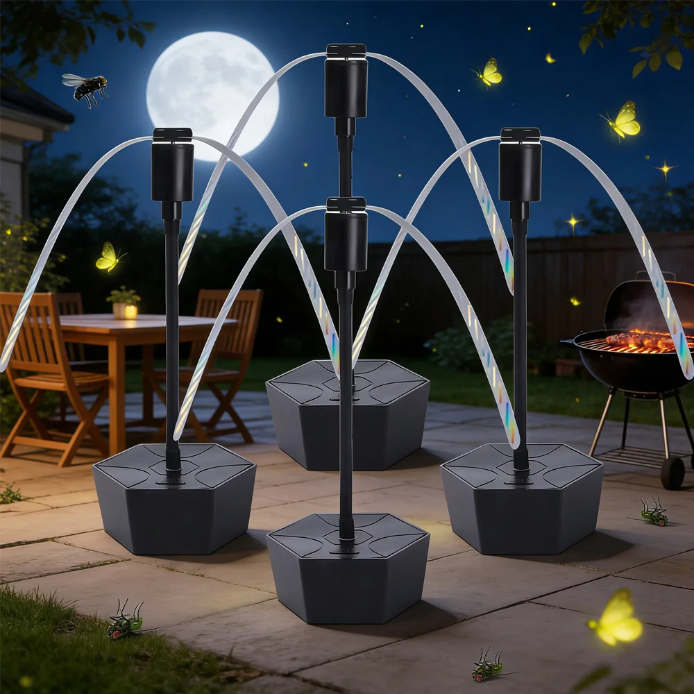Retractable Fly Repellent Fan | USB Rechargeable & Battery Powered | Outdoor Party Bug Deterrent Device