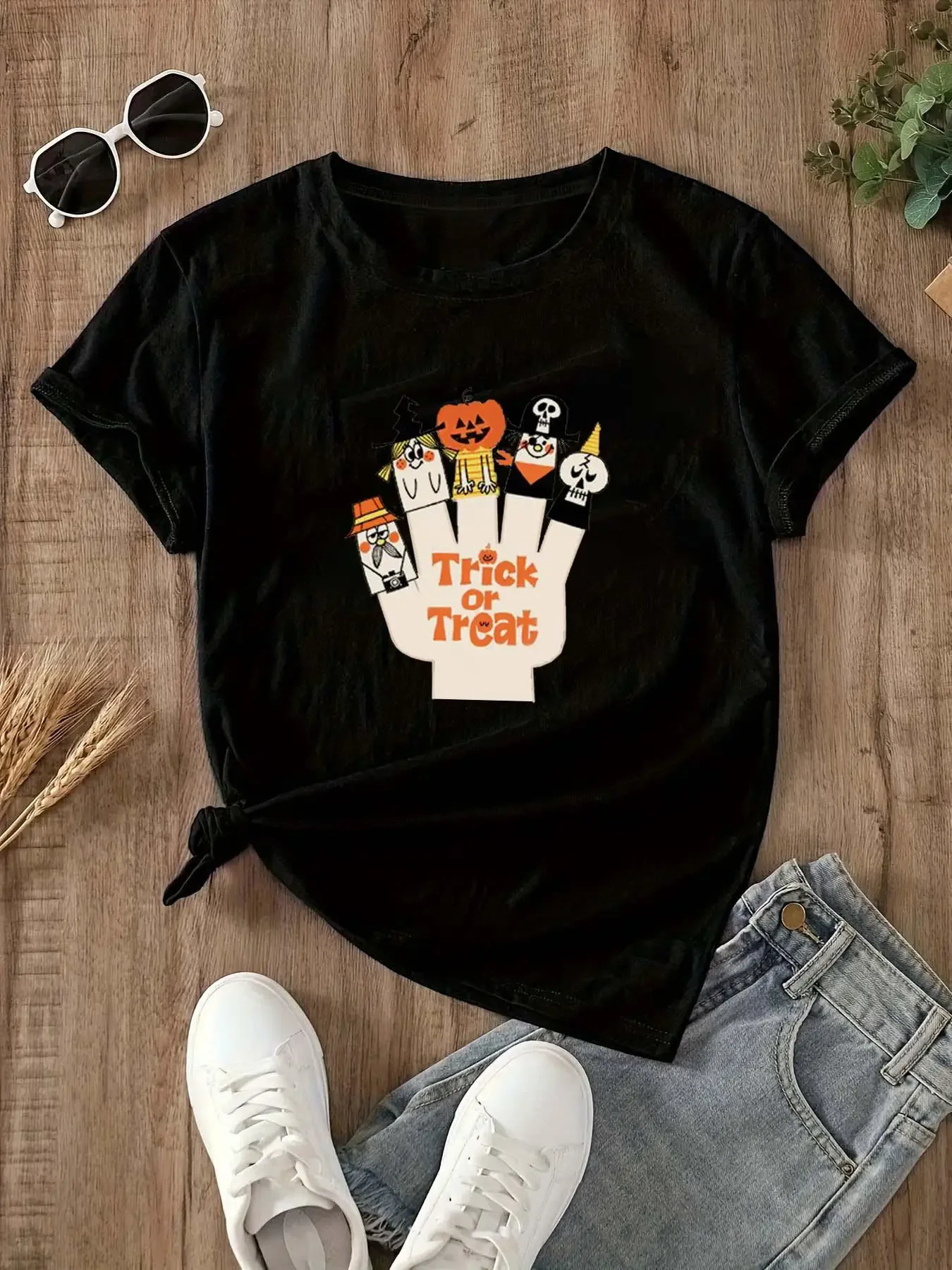 

Summer New Cartoon Printed Home Comfortable Leisure Commuting Women's T-shirt Fabric Soft and Comfortable