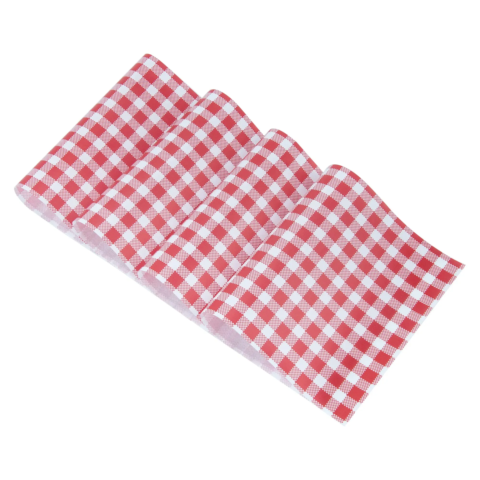 

50 Wax Paper Sheets,30x19mm Food Grade Grease Paper Red and White Checkered-Baking, BBQs, and Deli Wraps Gift Paper