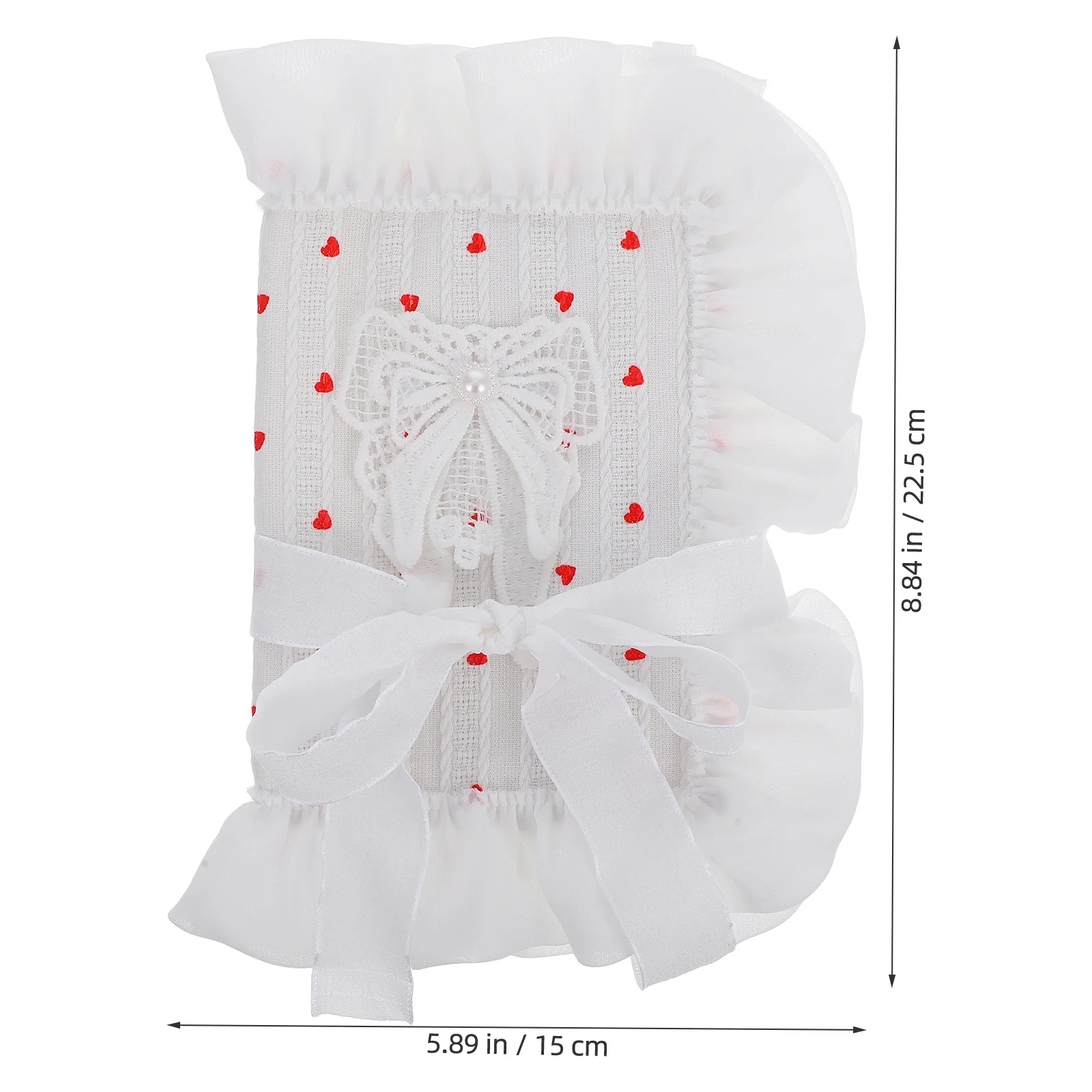 Reusable Fabric Notebook Cover Bowknot Heart Design Book Cloth Accessory Journals Planners Notebooks Elegant Protector