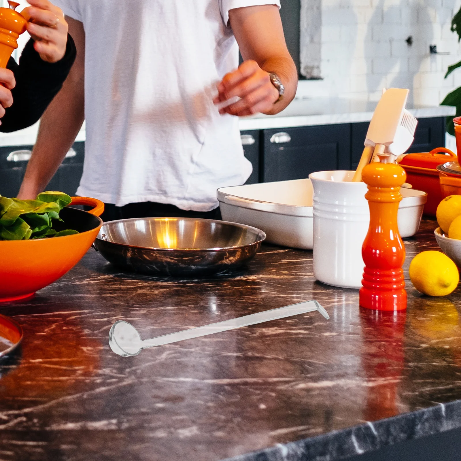 

4pcs Small Ladle For Serving Vacuum Low Temperature Cooking Spoon Clear Long Handle Reusable Plastic Sauce Soup Dressing Gravy